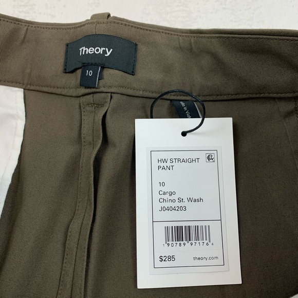 Theory high waist straight pants in stretch chino - Picture 11 of 12